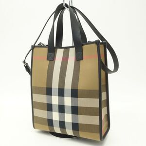 BURBERRY Checked Book Tote Bag 8084552